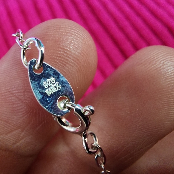 Sterling Silver Anklet .925 Fine Silver From Mexico - Picture 5 of 6